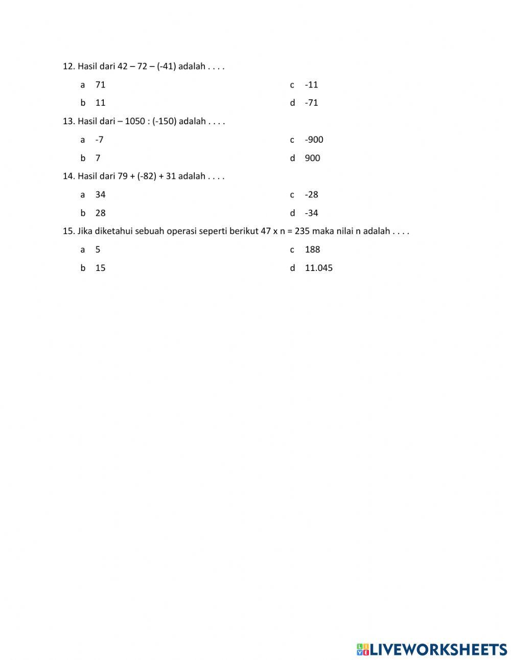 Latihan soal sebelum review