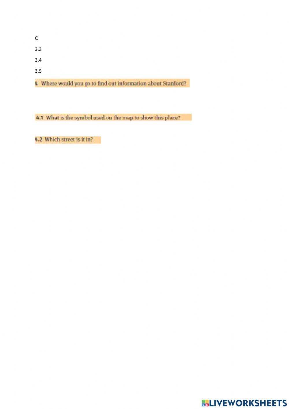 Directions on a map.