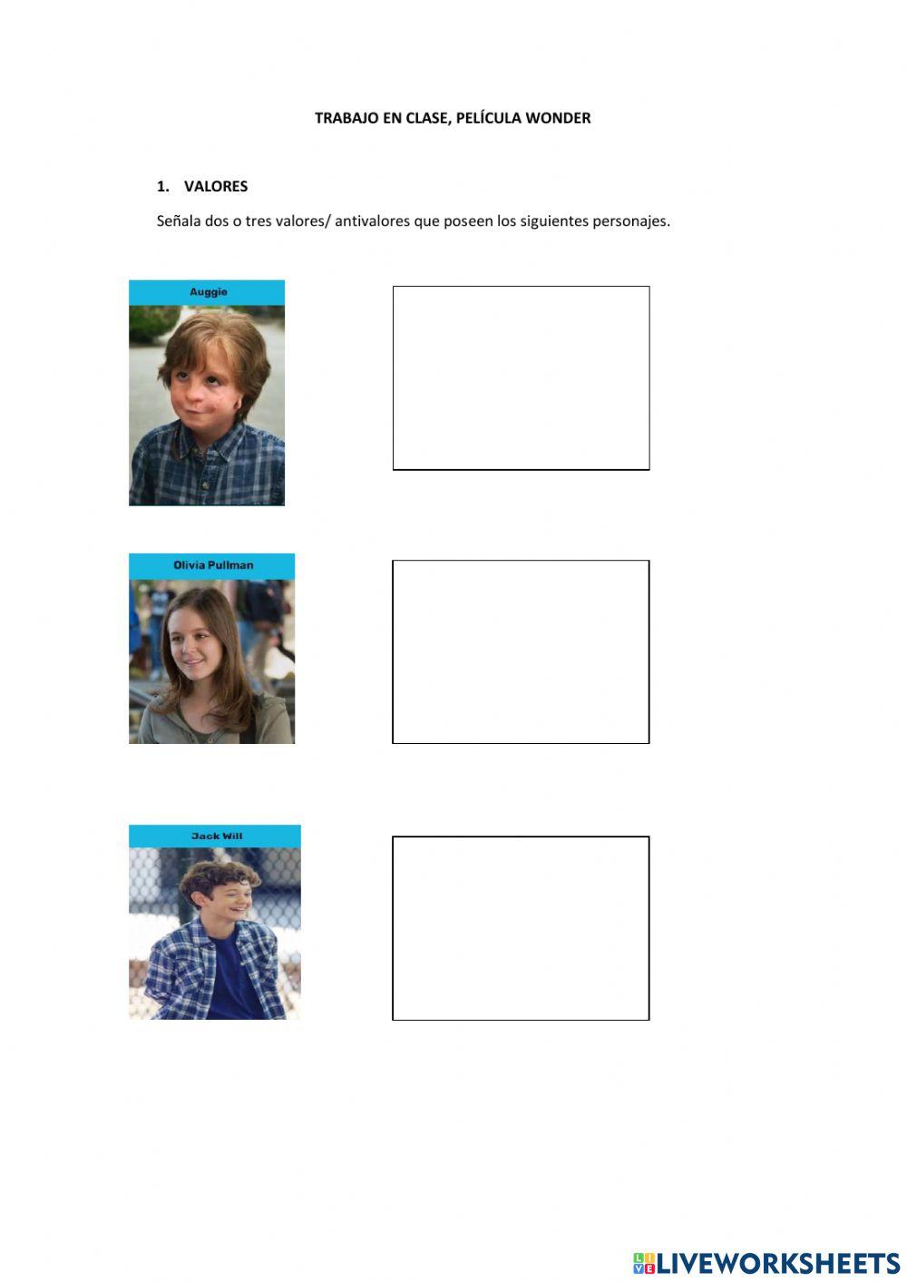 Trabajo en clase - Wonder