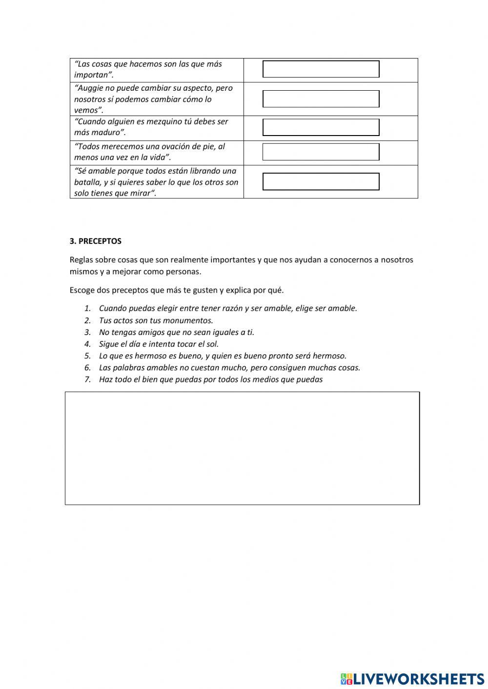 Trabajo en clase - Wonder