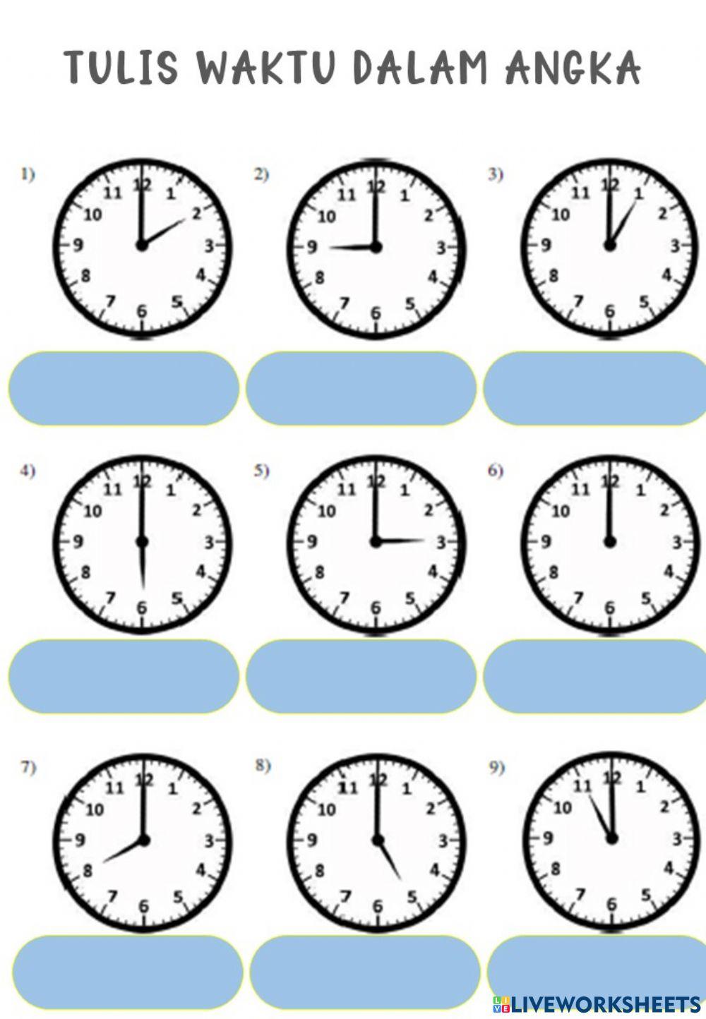 Tulis waktu dalam angka