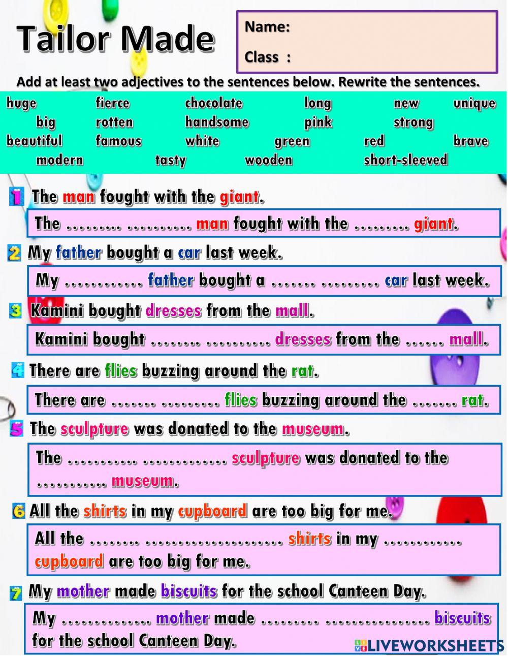 Year 6 Unit 11 Tailor Made
