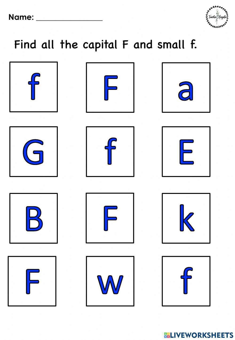 Find the letter Ff