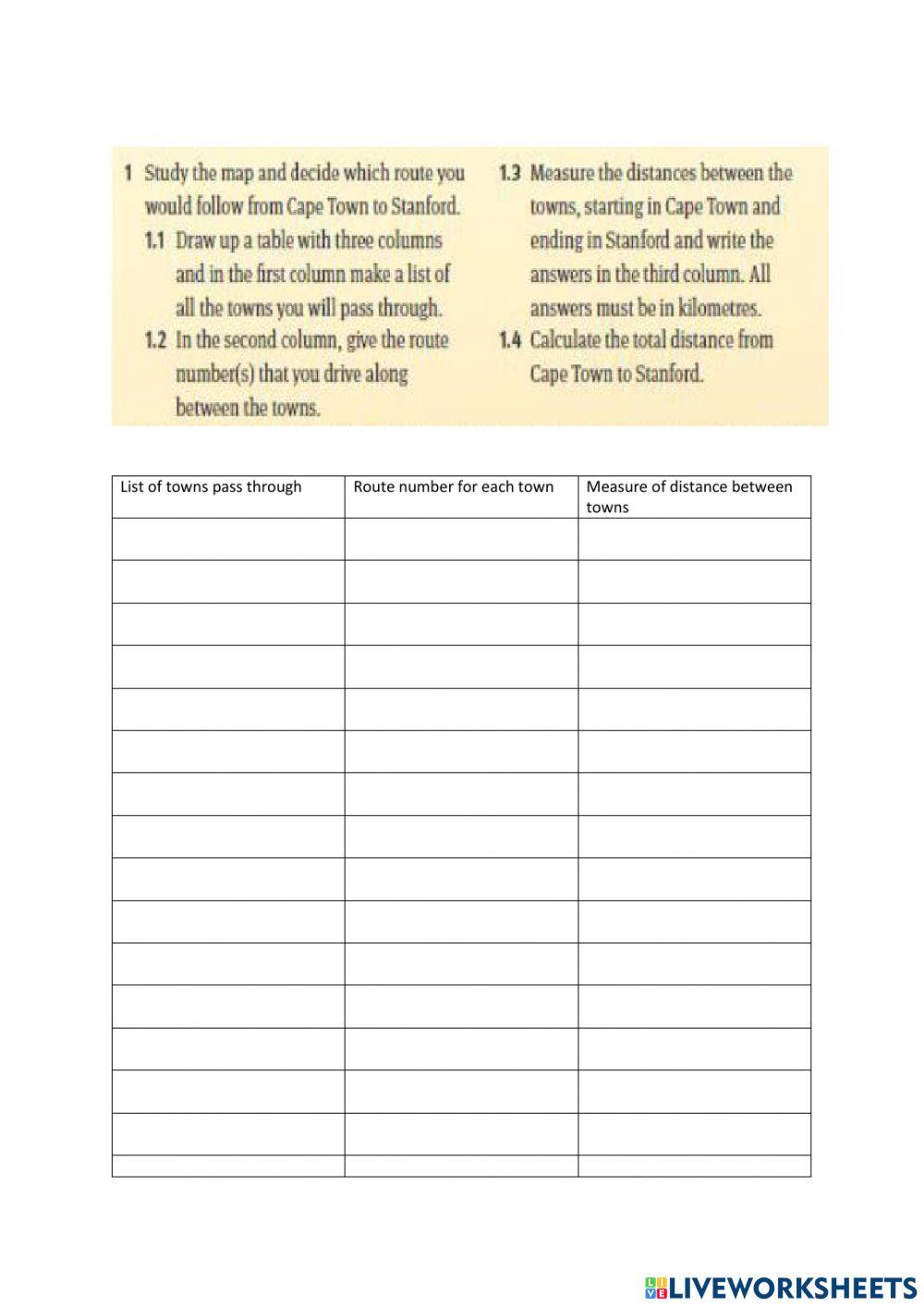 Practice Distance on a map