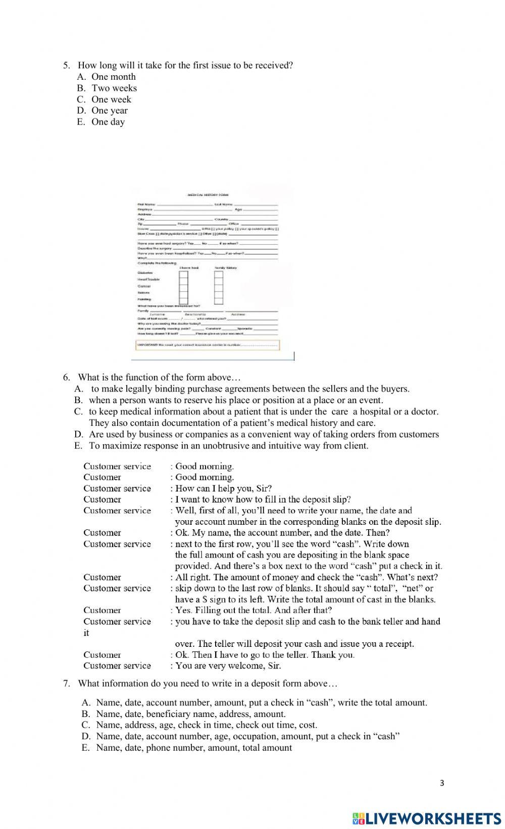 Daily Exam about Form
