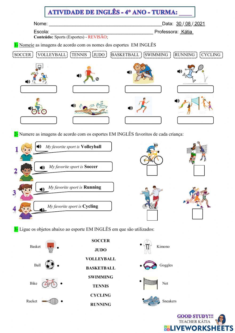 4° ano - INGLÊS - 30-08-21