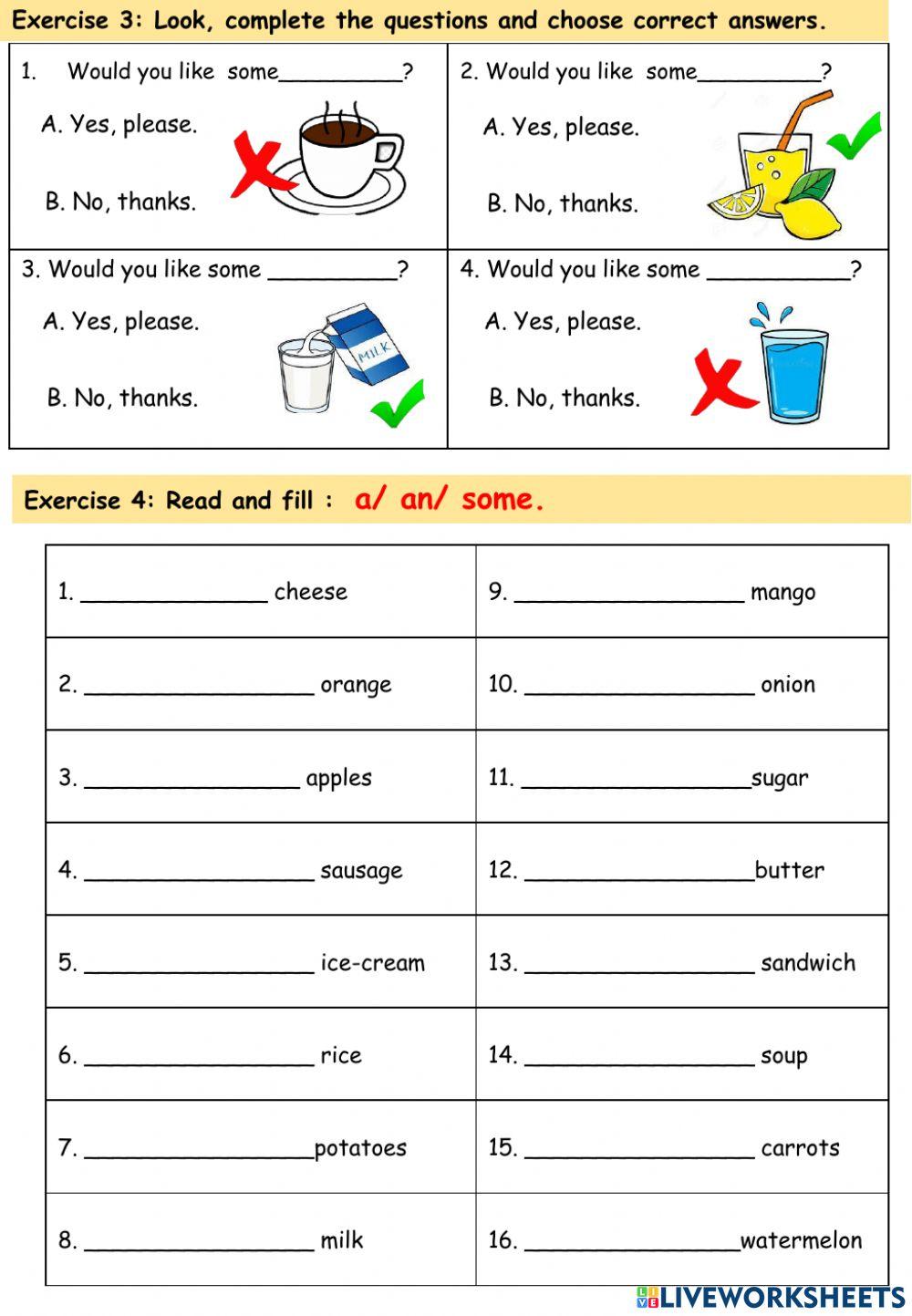 Food and drinks lesson 2