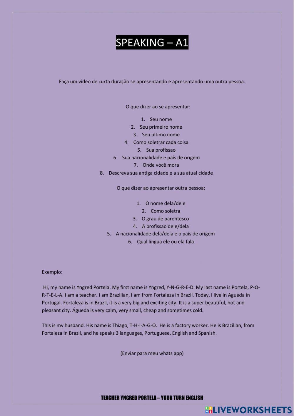 Introducing Yourself and a Friend - A1