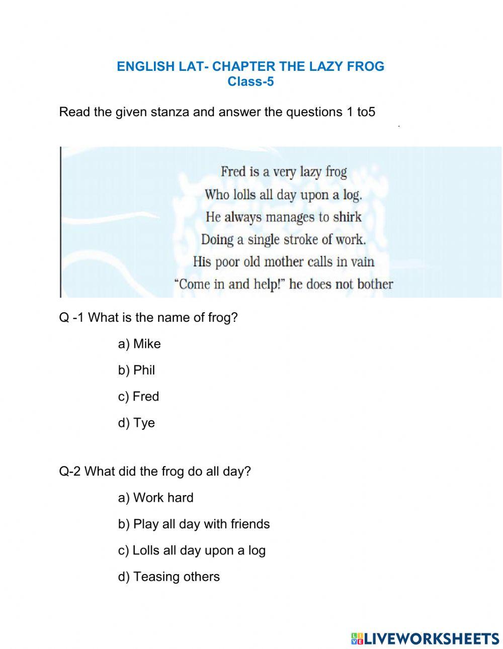 English LAT-my elder brother & the lazy frog