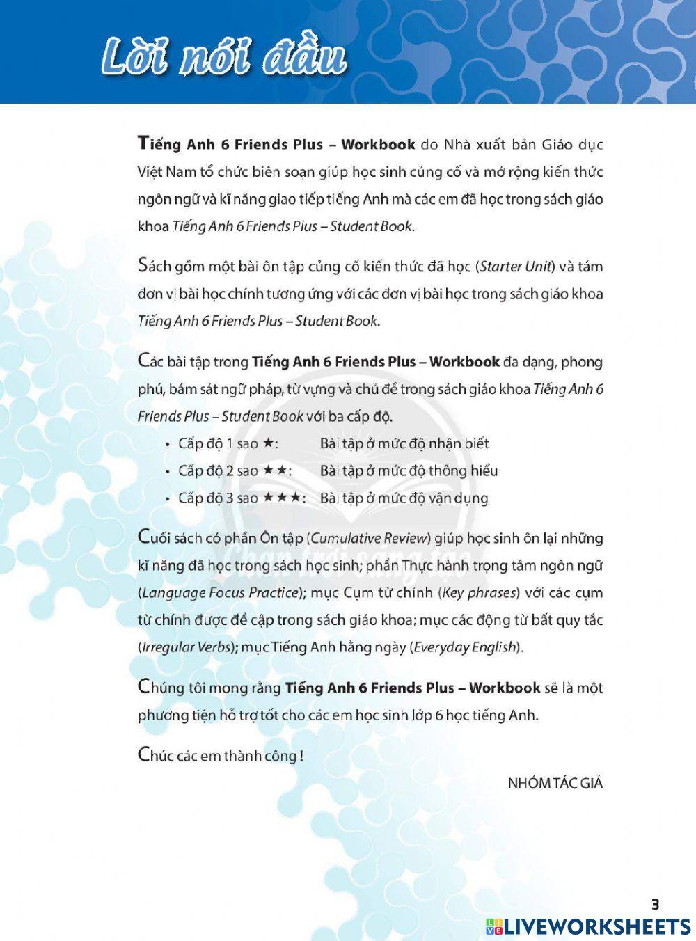 Tiếng Anh 6 Friends Plus - Workbook