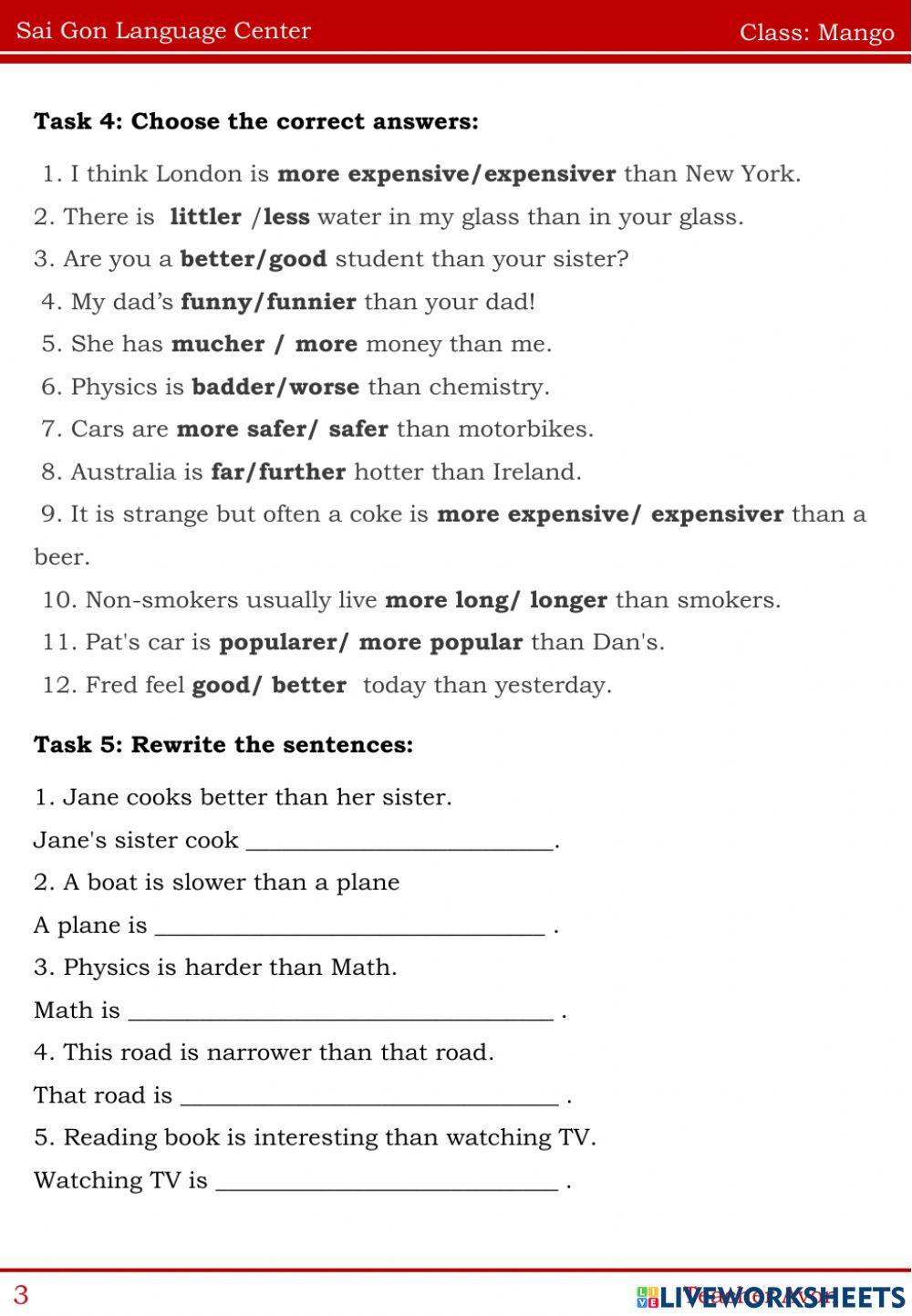 Worksheet Mango