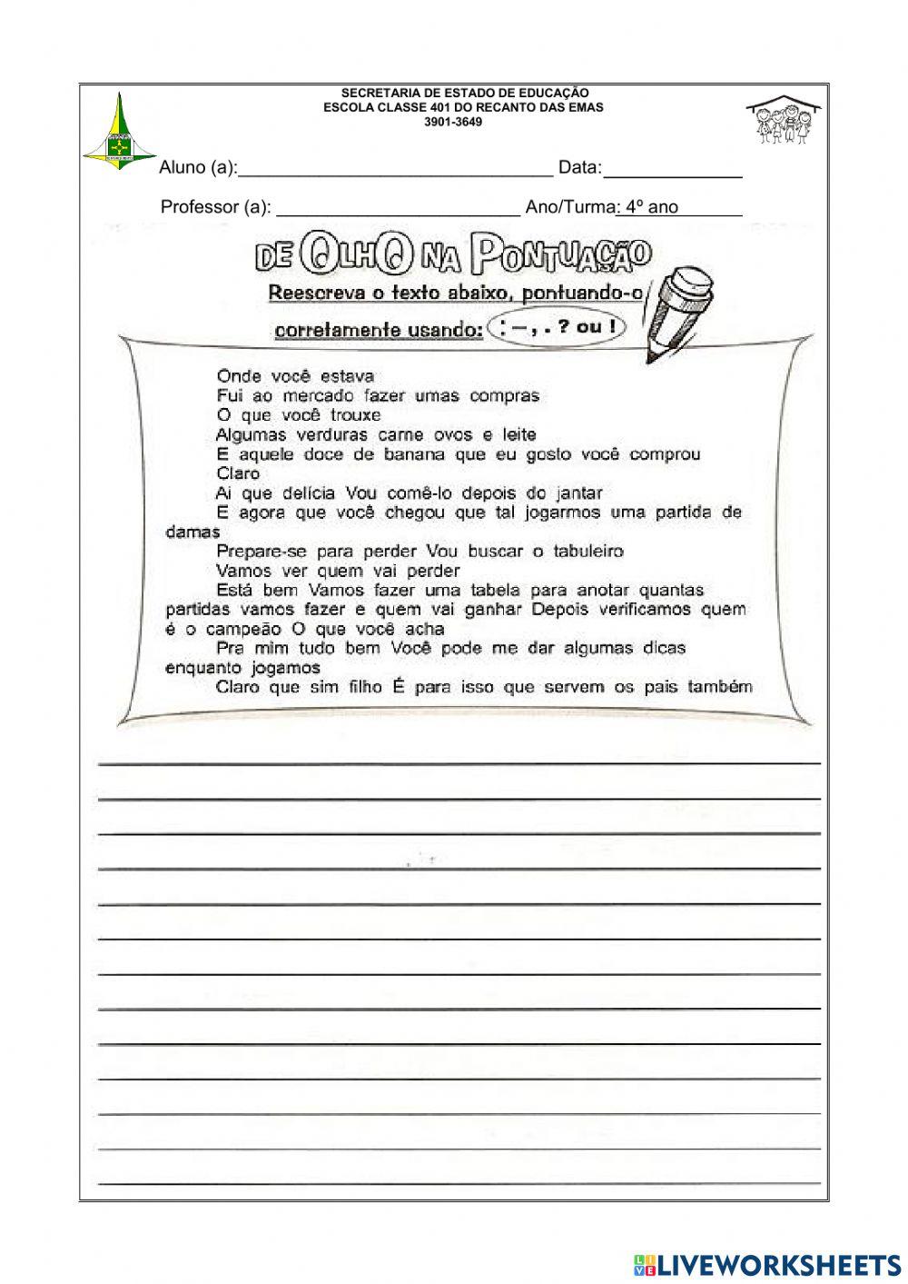 Atividade interdisciplinar