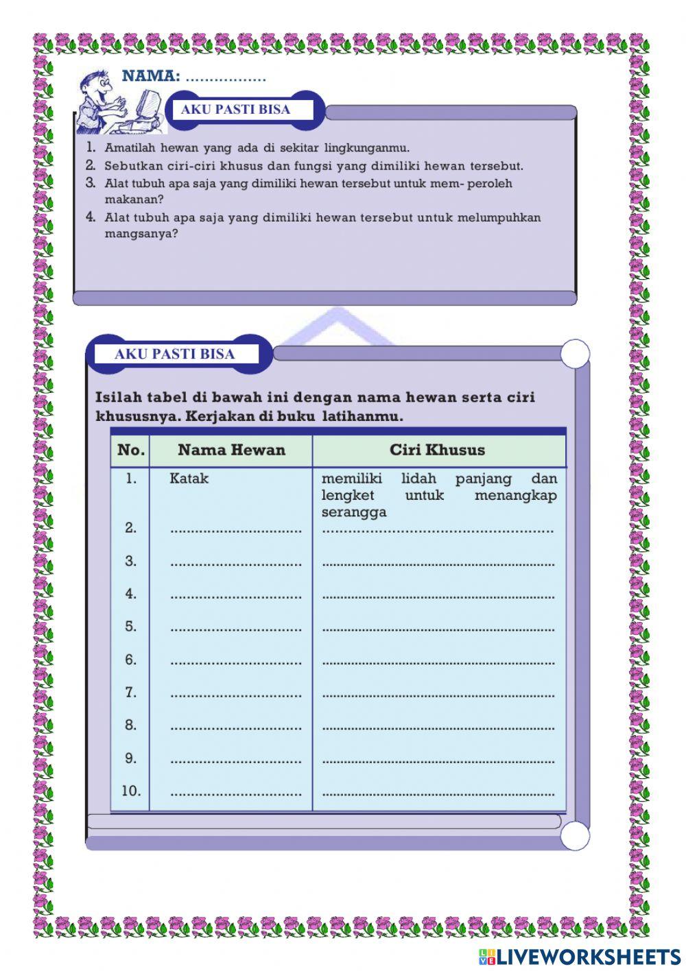 LK Ciri Khusus Makhluk Hidup