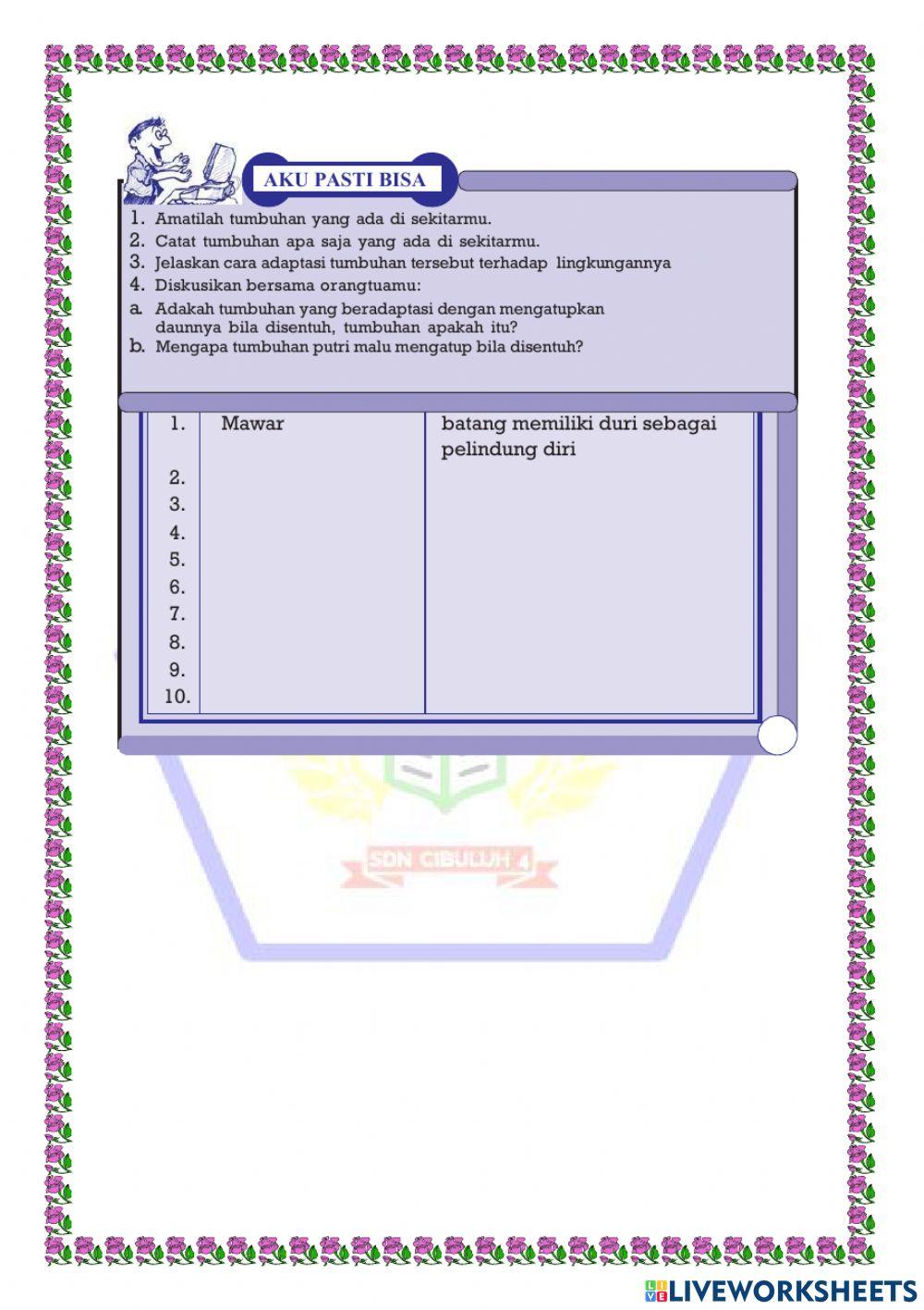 LK Ciri Khusus Makhluk Hidup