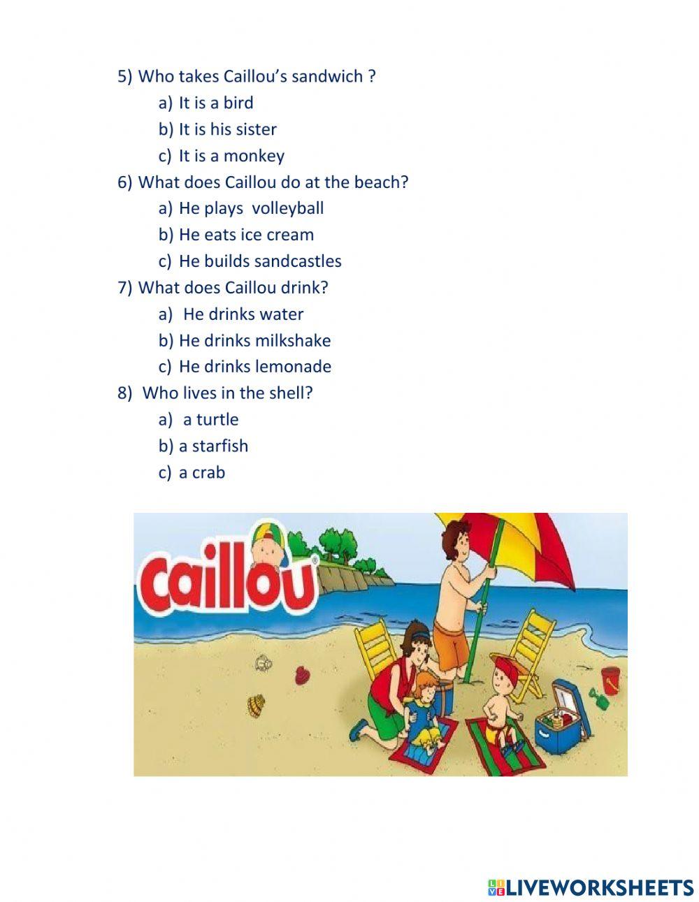 Caillou at the Beach