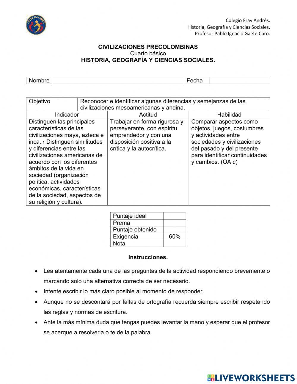 Evaluación precolombino