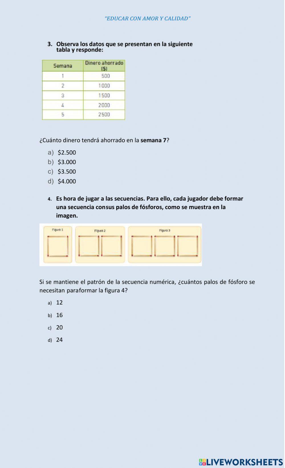 Secuencias numéricas