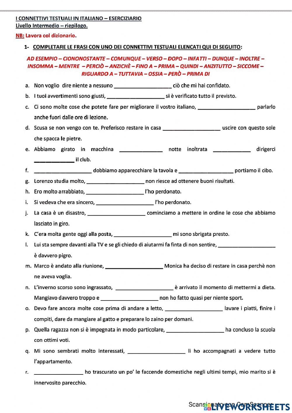 I connettivi testuali