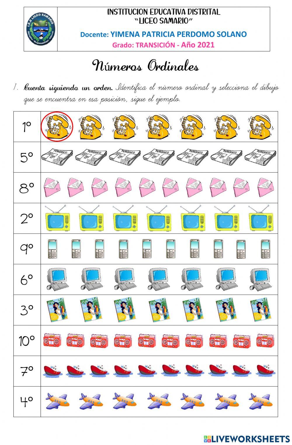 Los Números Ordinales