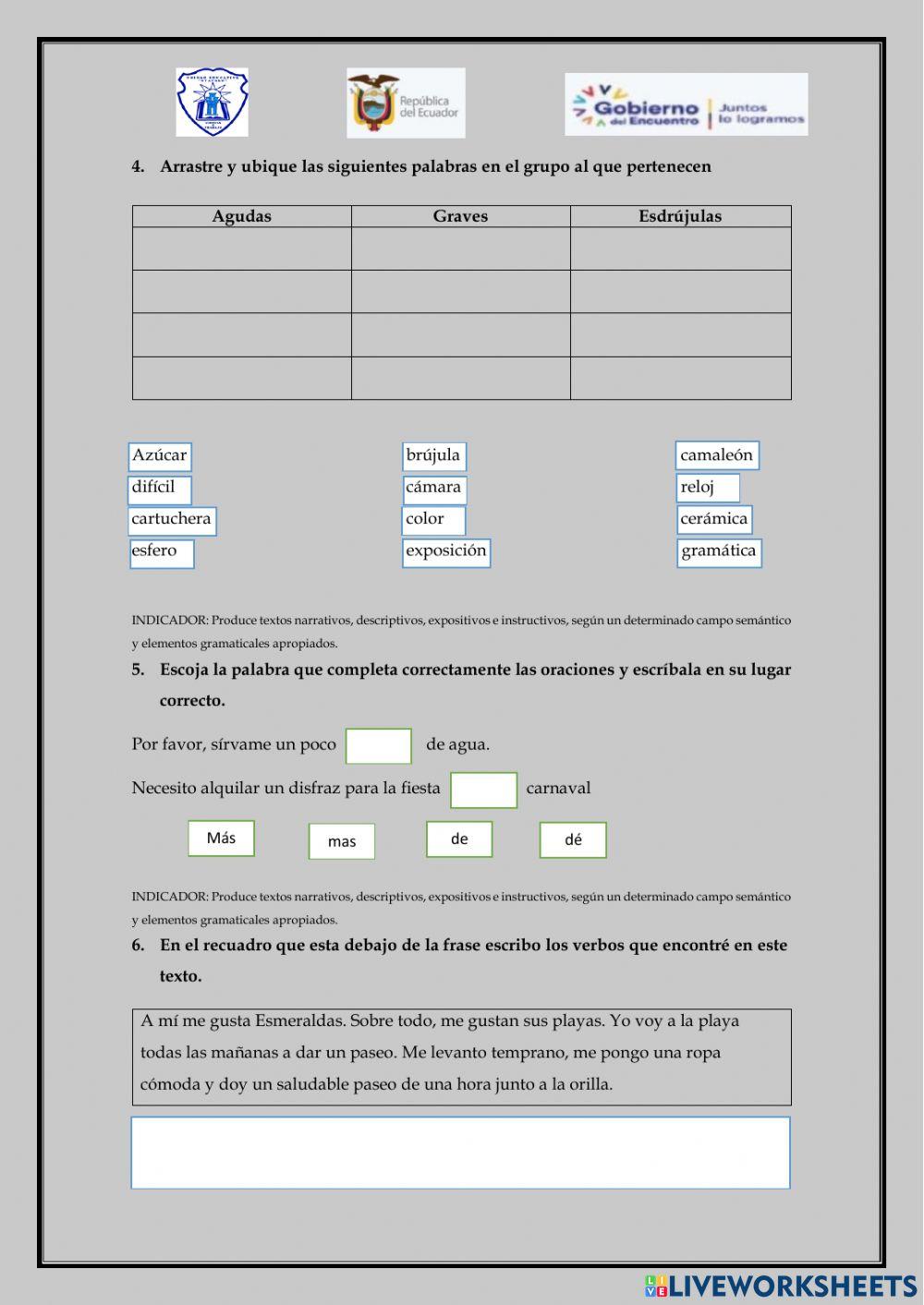 Evaluación diagnóstica lengua