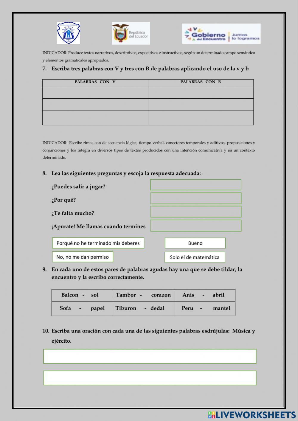 Evaluación diagnóstica lengua
