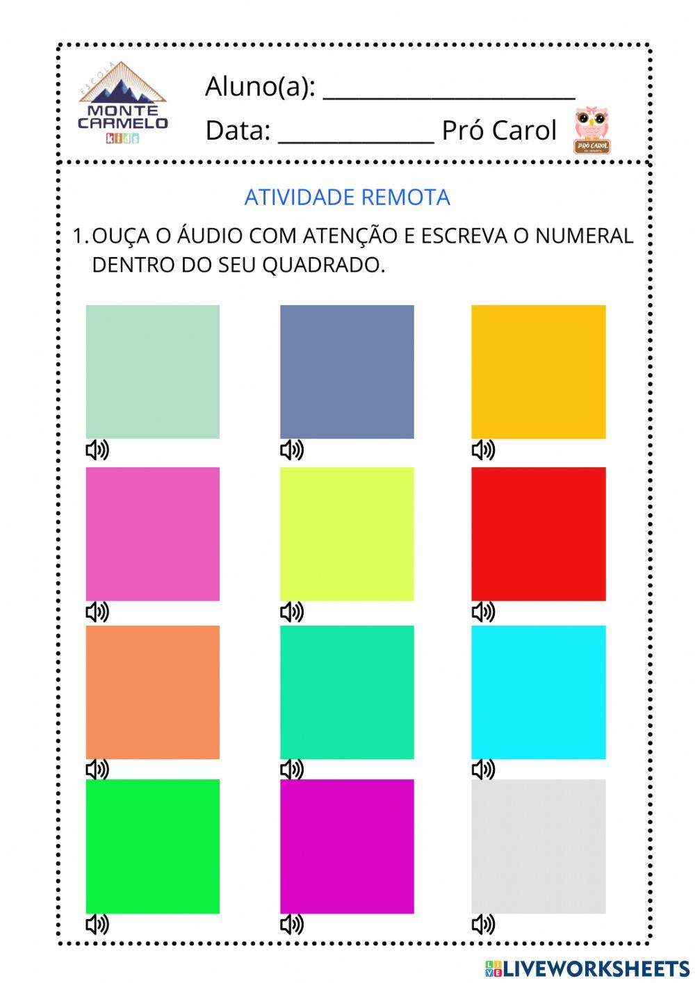 Ditado números ate 20