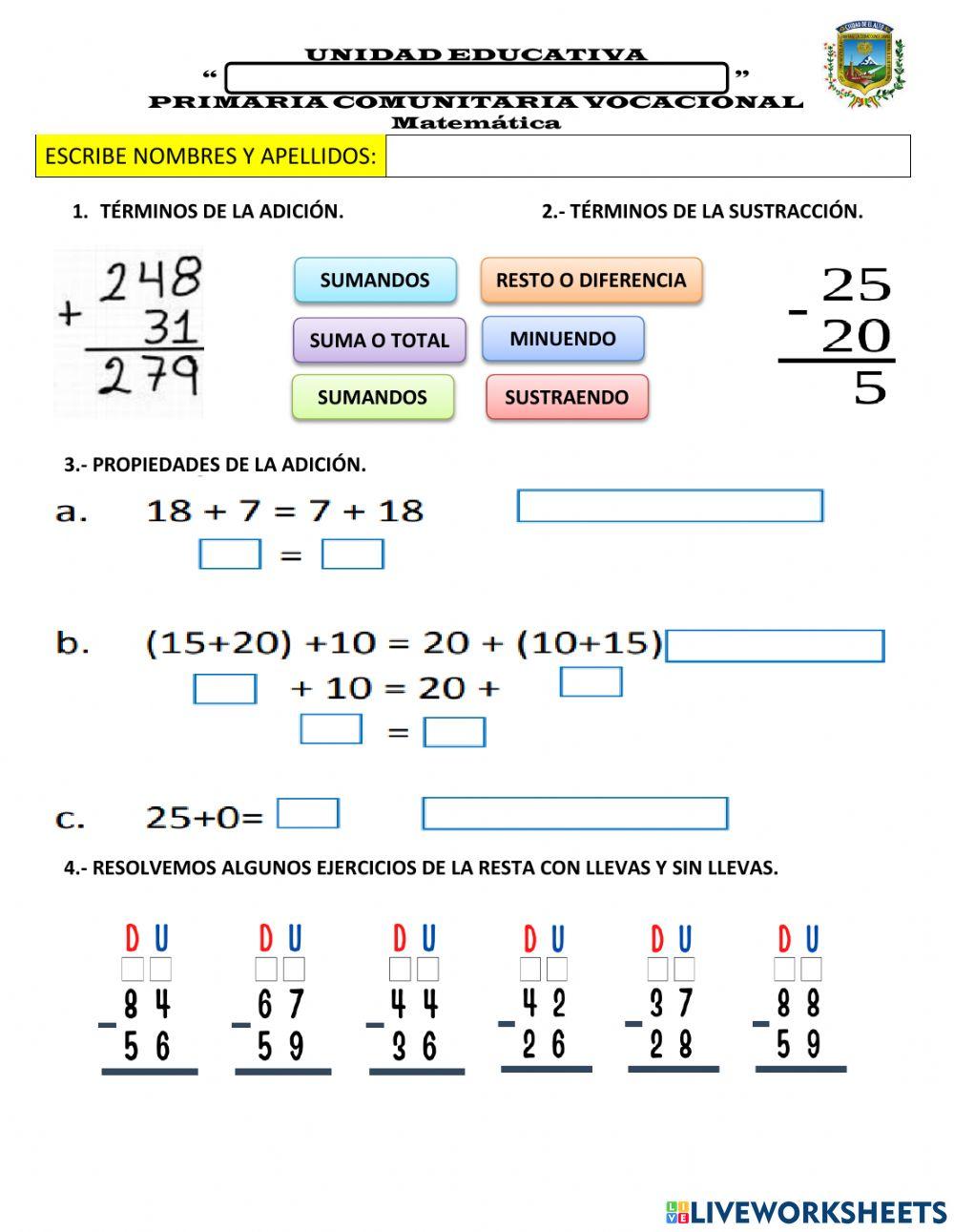 Evaluación de Matemática