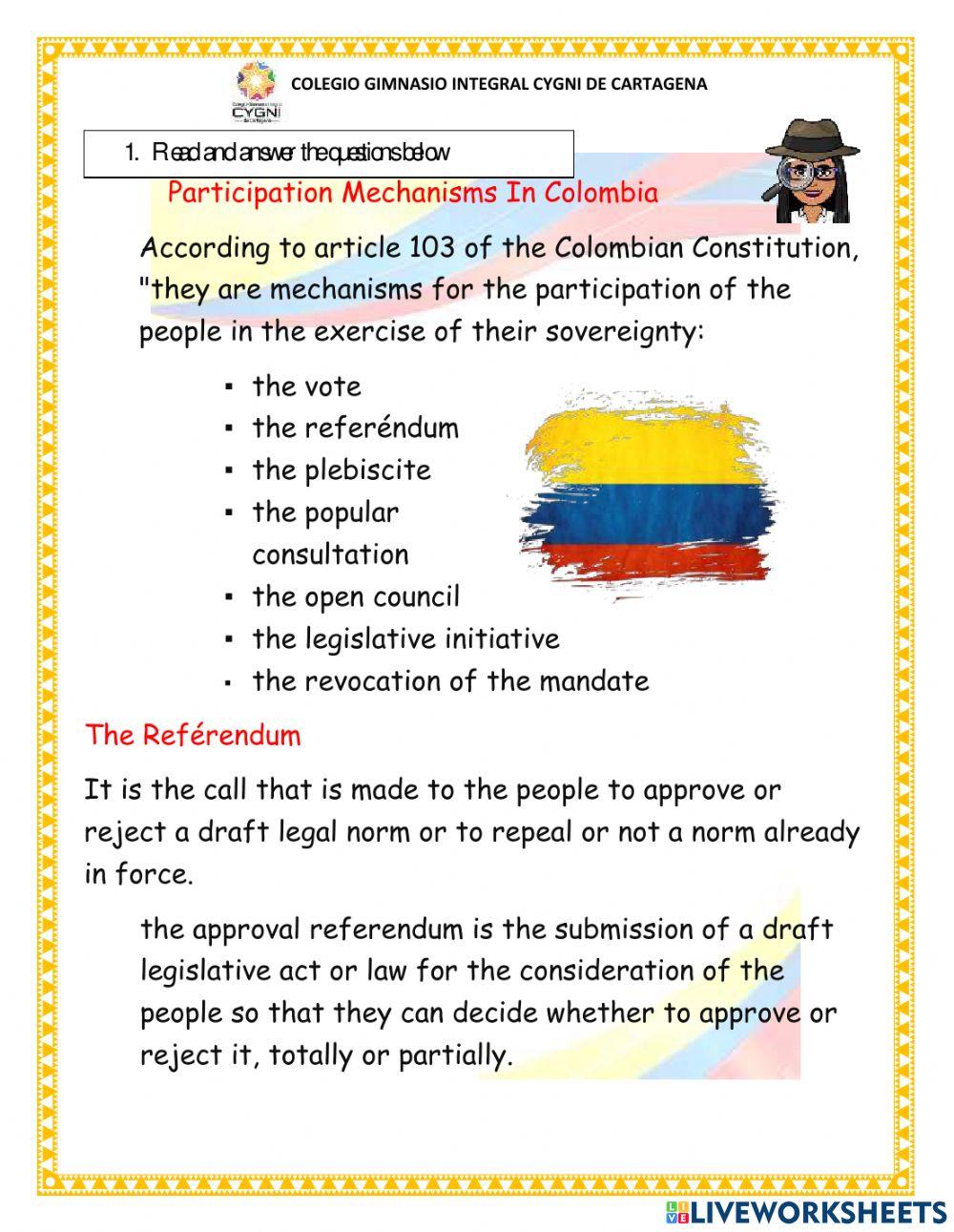 Participation Mechanisms In Colombia