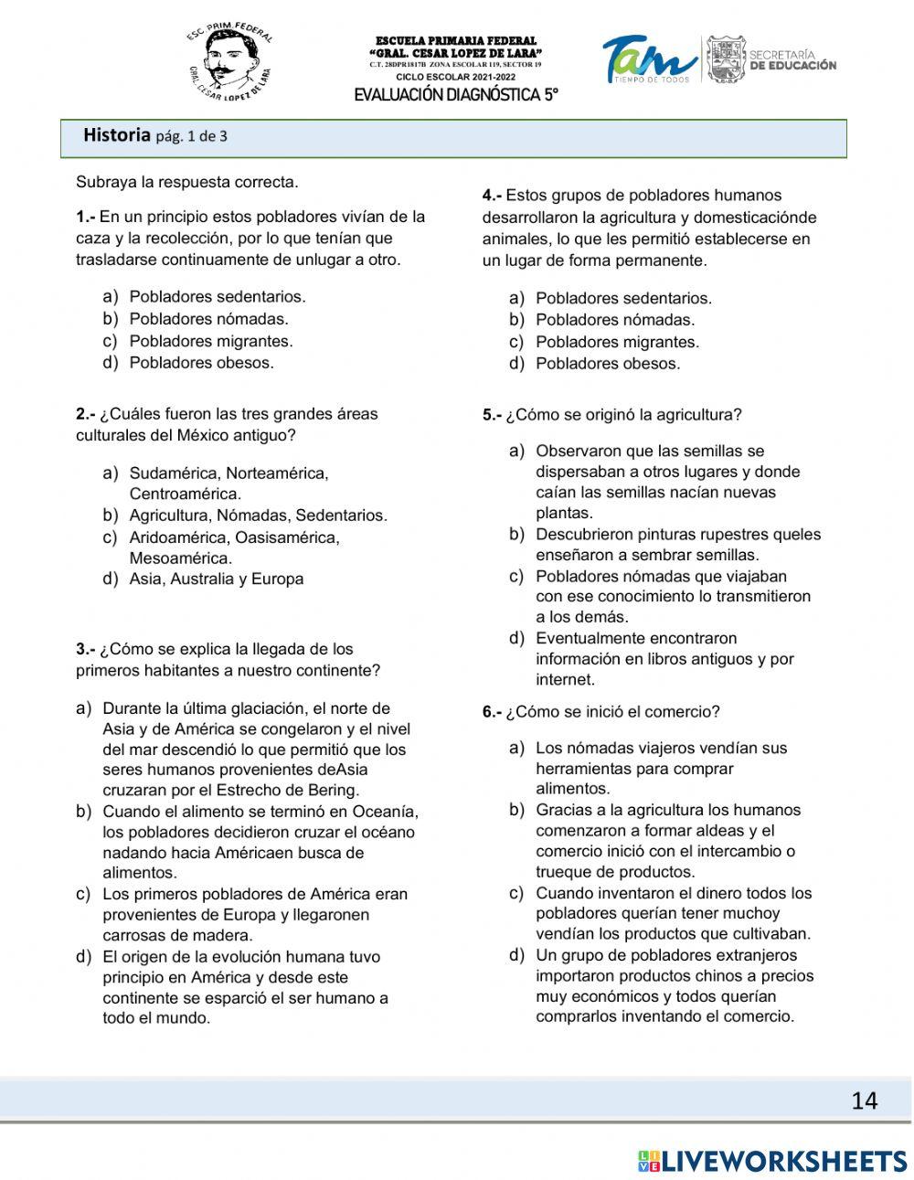 Evaluación diagnóstica