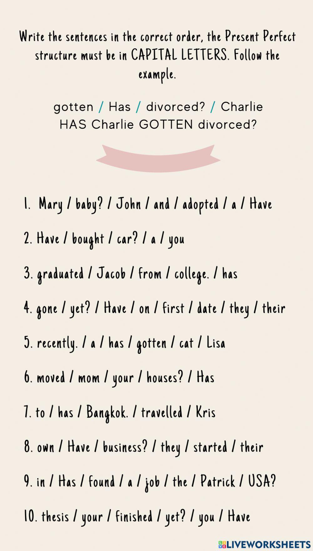 Present Perfect Yes-No Questions