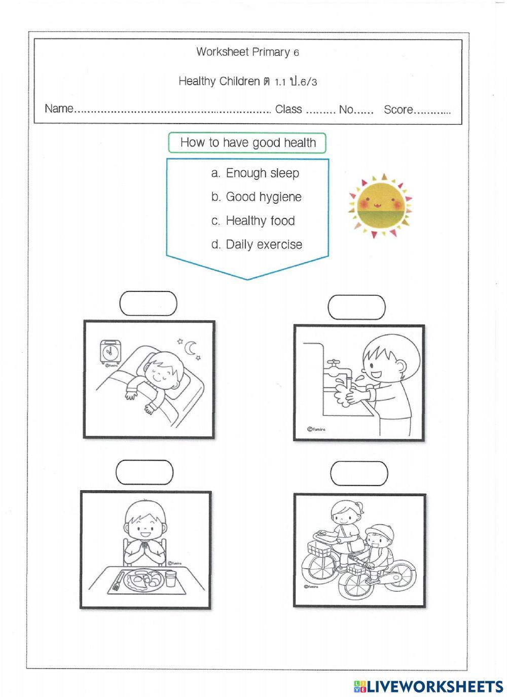 Worksheet:How to have good health