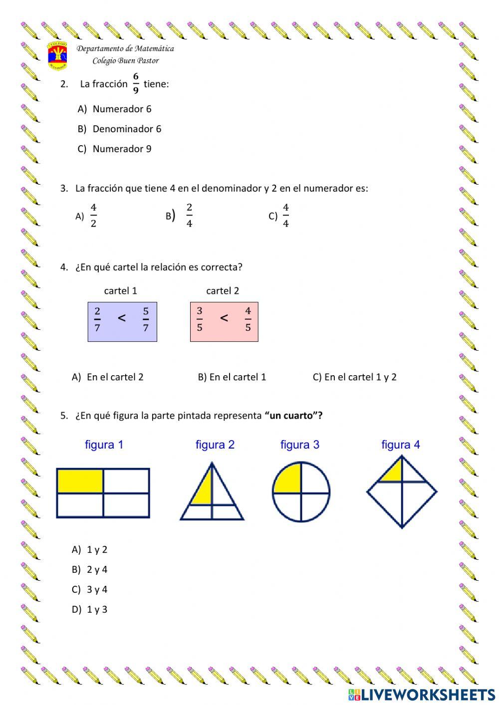 Evaluación Sumativa 2: Fracciones