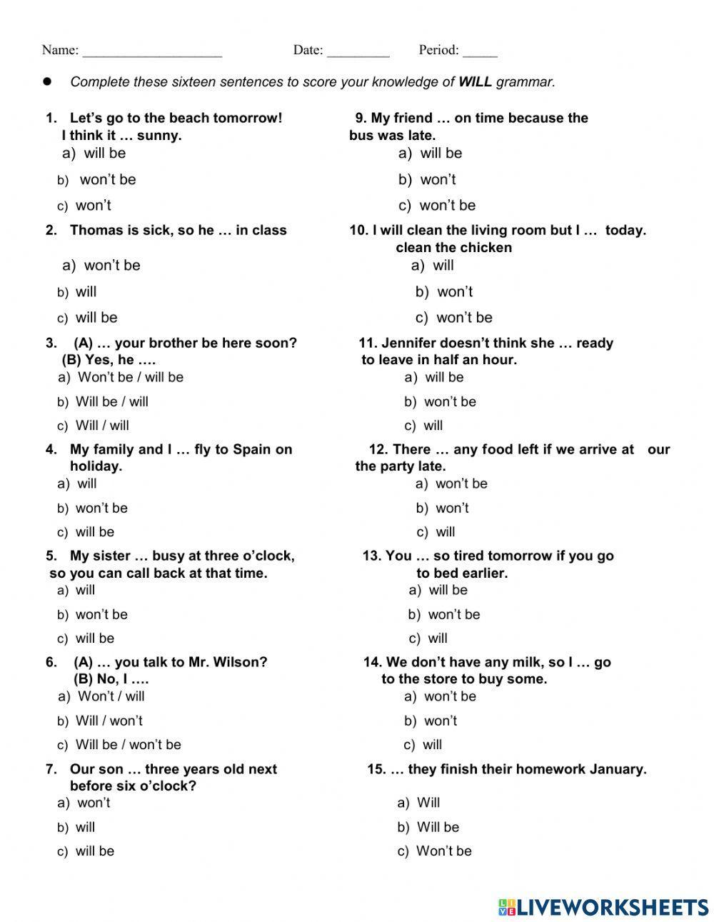 Grammar about future