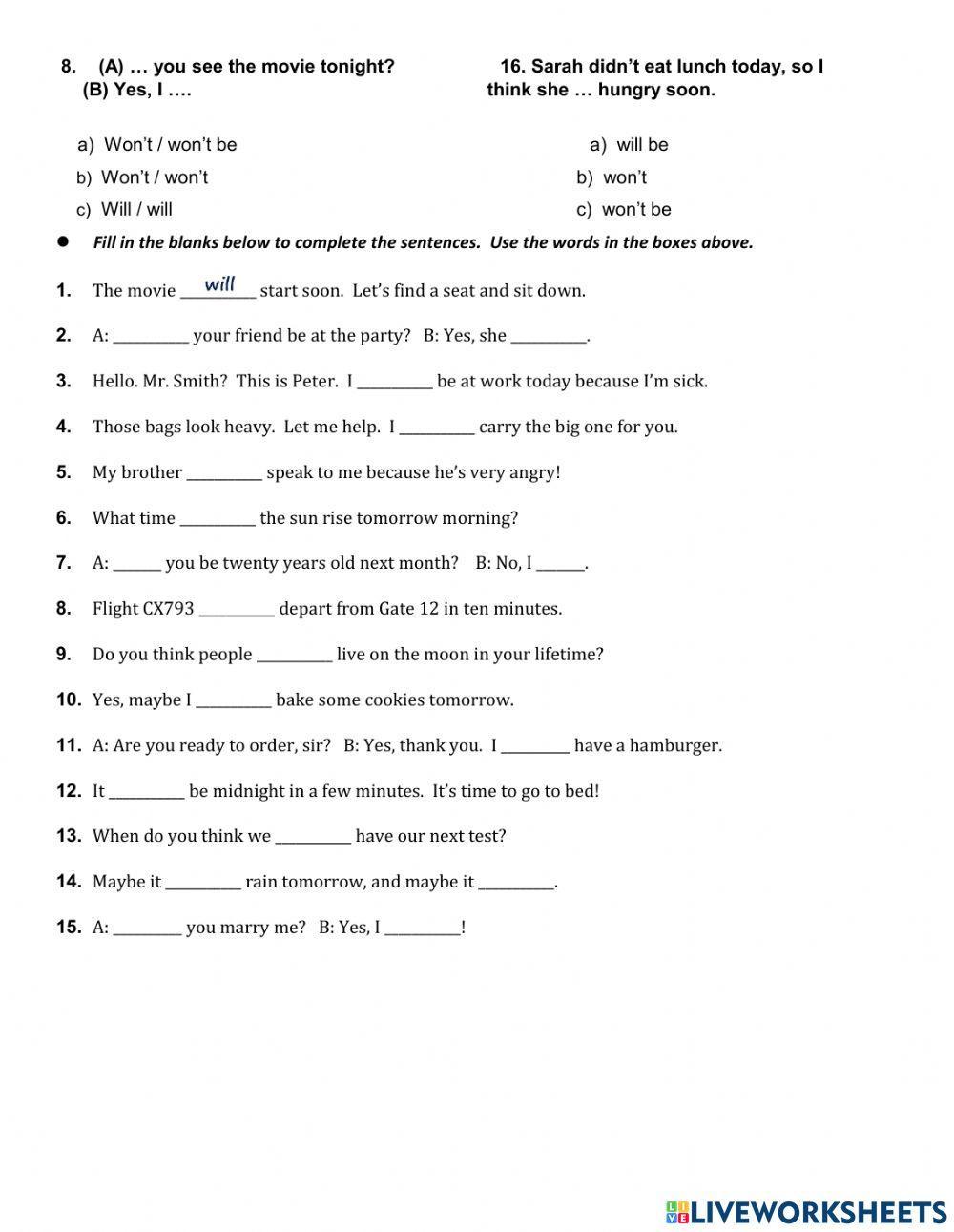 Grammar about future