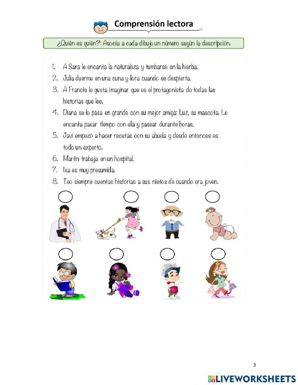 Taller de comprensión lectora - tercero básico - 1