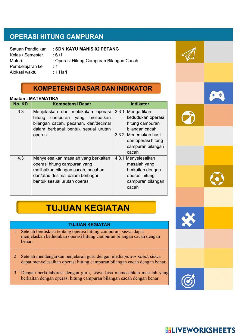 Operasi Hitung Campuran Bilangan Cacah