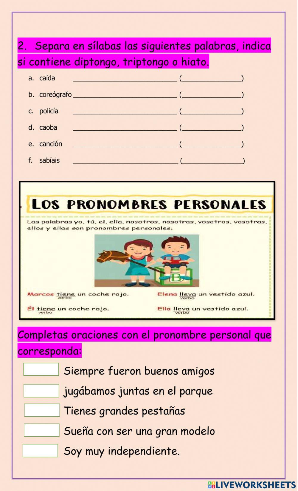 Examen Trimestral de español 4°