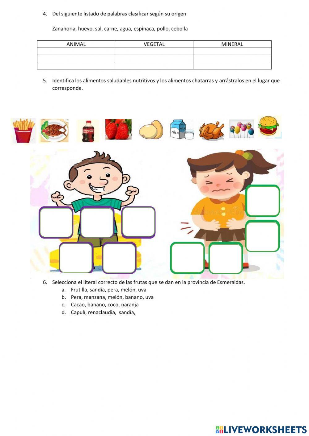 Evaluacion de ciencias naturales