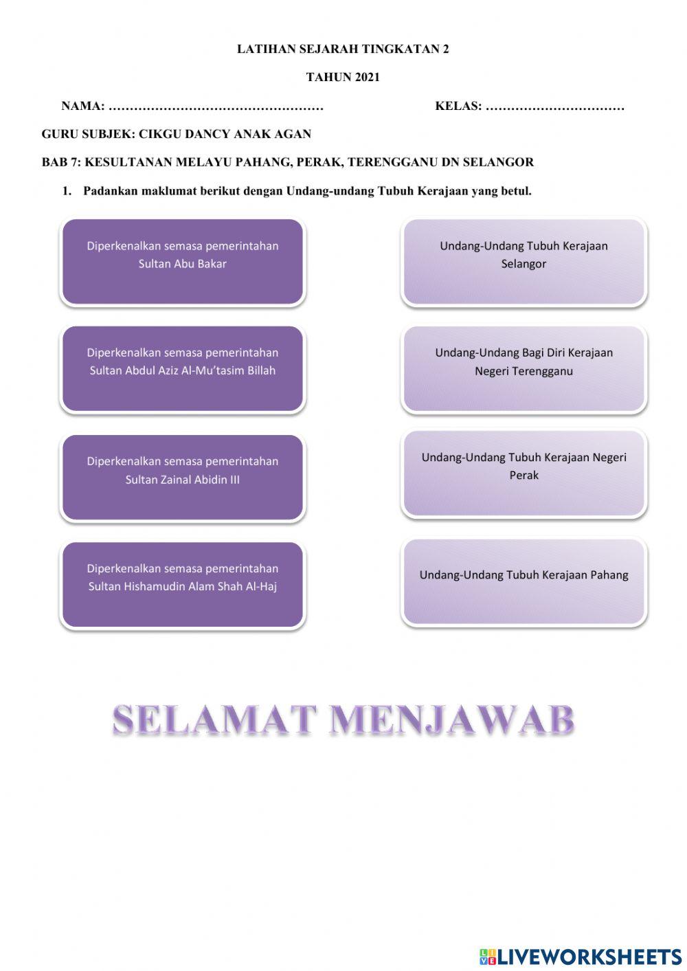 Sejarah tingkatan 2 bab 7