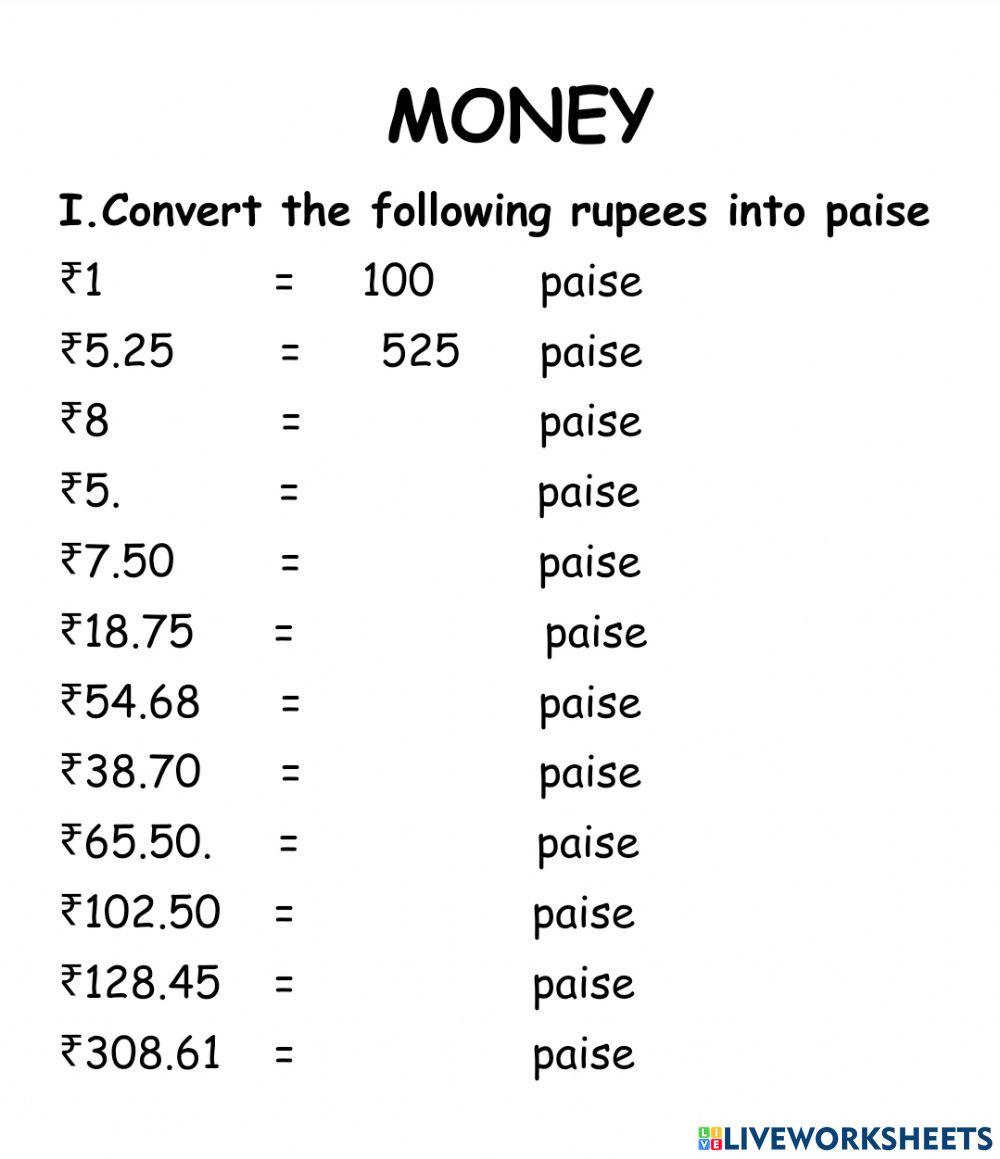 Money Grade 2 Conversion Of Money Online Exercise For Live Worksheets money-grade-2-conversion-of-money-online-exercise-for-live-worksheets
