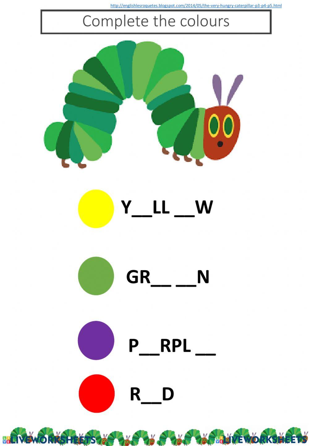 Compete the colors worksheet | Live Worksheets