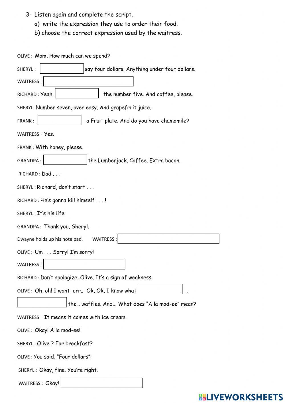 Listening : Little Miss Sunshine extract