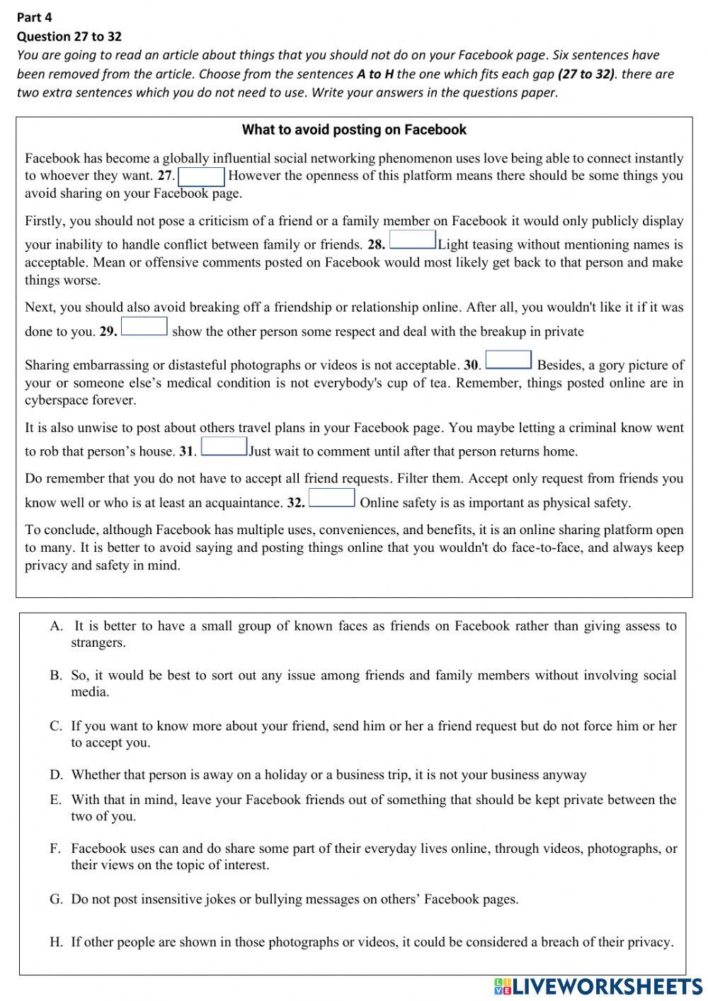 PAPER 1: READING MIDTERM ENGLISH FORM 5