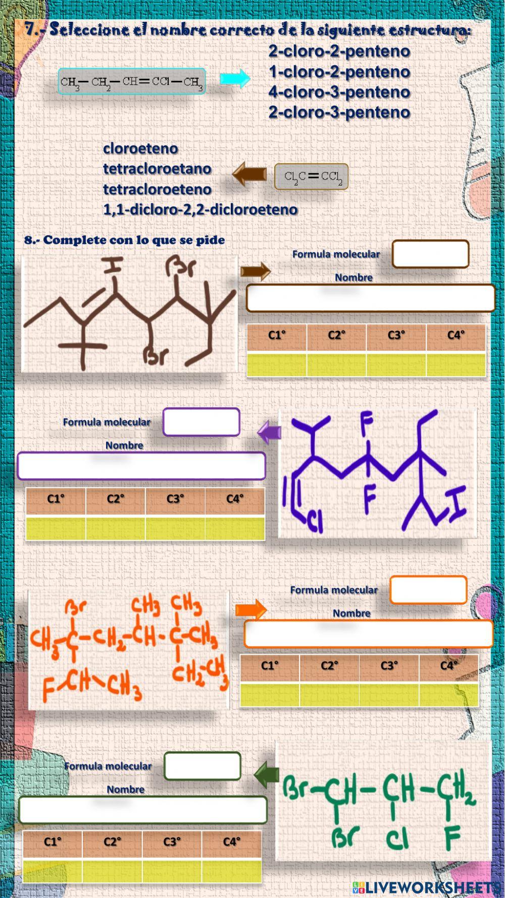 Nomenclatura de Haluros de Alquilos