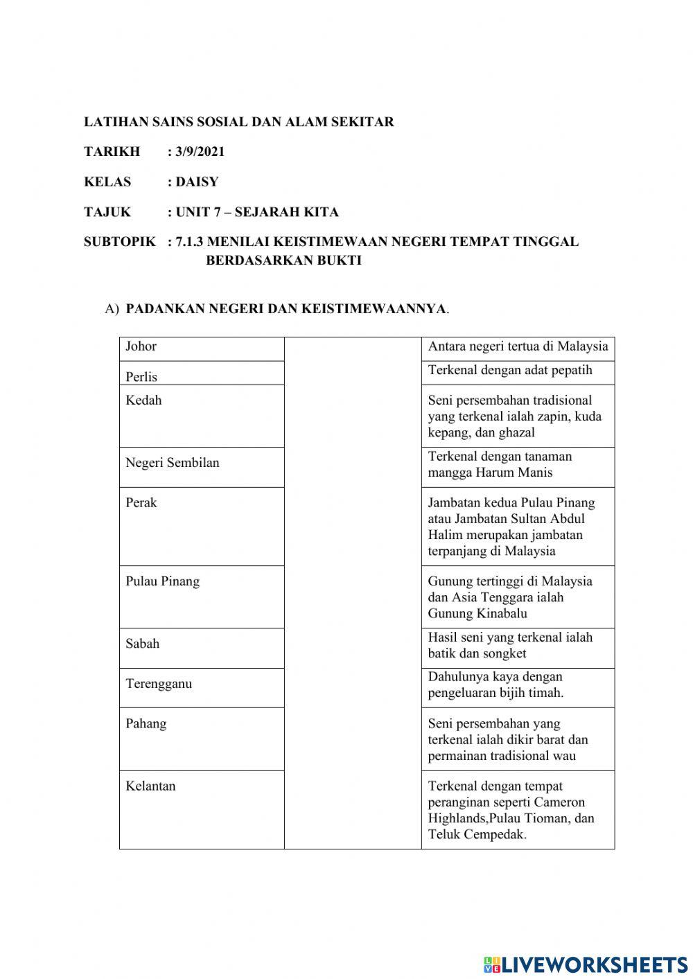 Unit 7 - sejarah kita