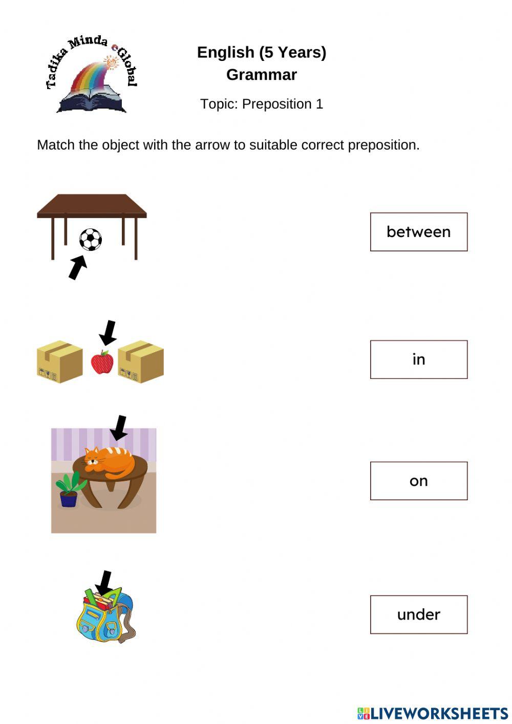 5 Years: English (Preposition 1)