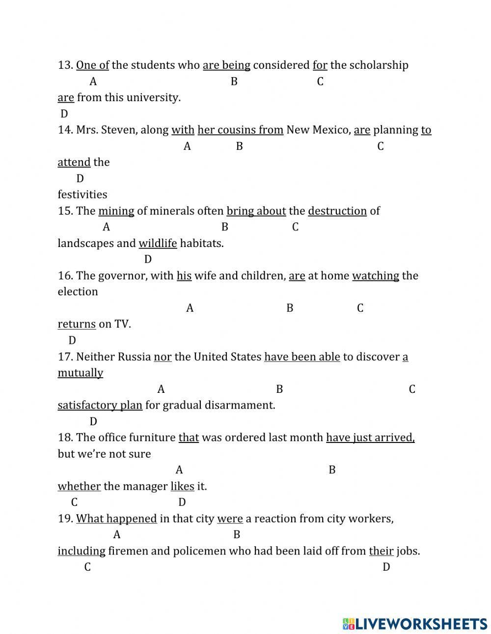 Chuyên đề 5:SUBJECT AND VERB AGREEMENTS P2