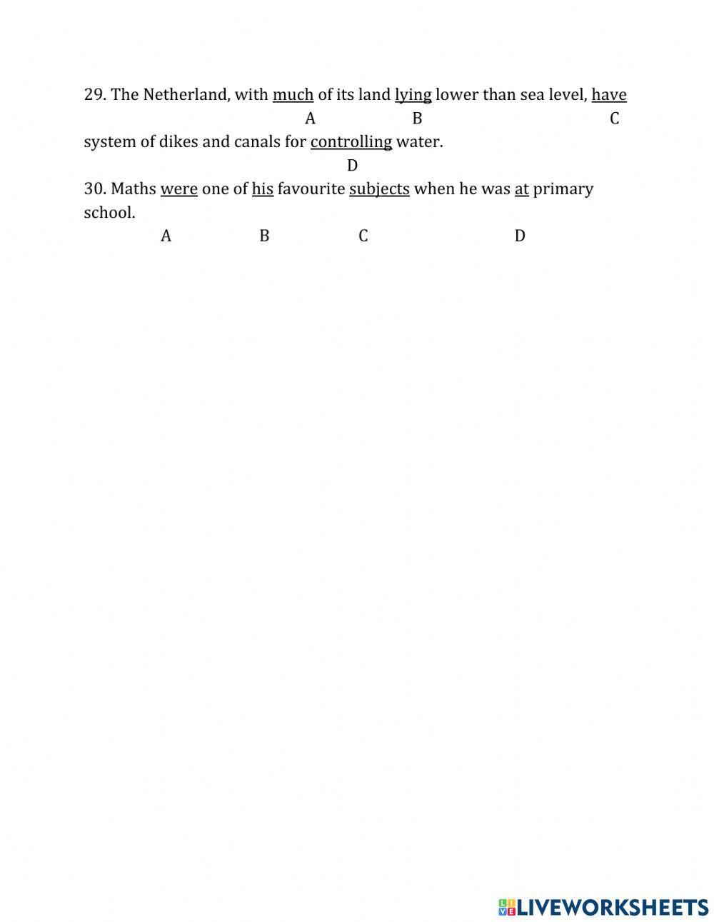 Chuyên đề 5:SUBJECT AND VERB AGREEMENTS P2