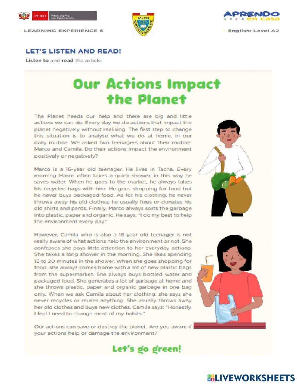 Learning experience 6 activity 1