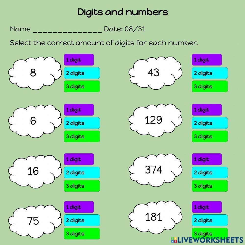 Numbers and digits